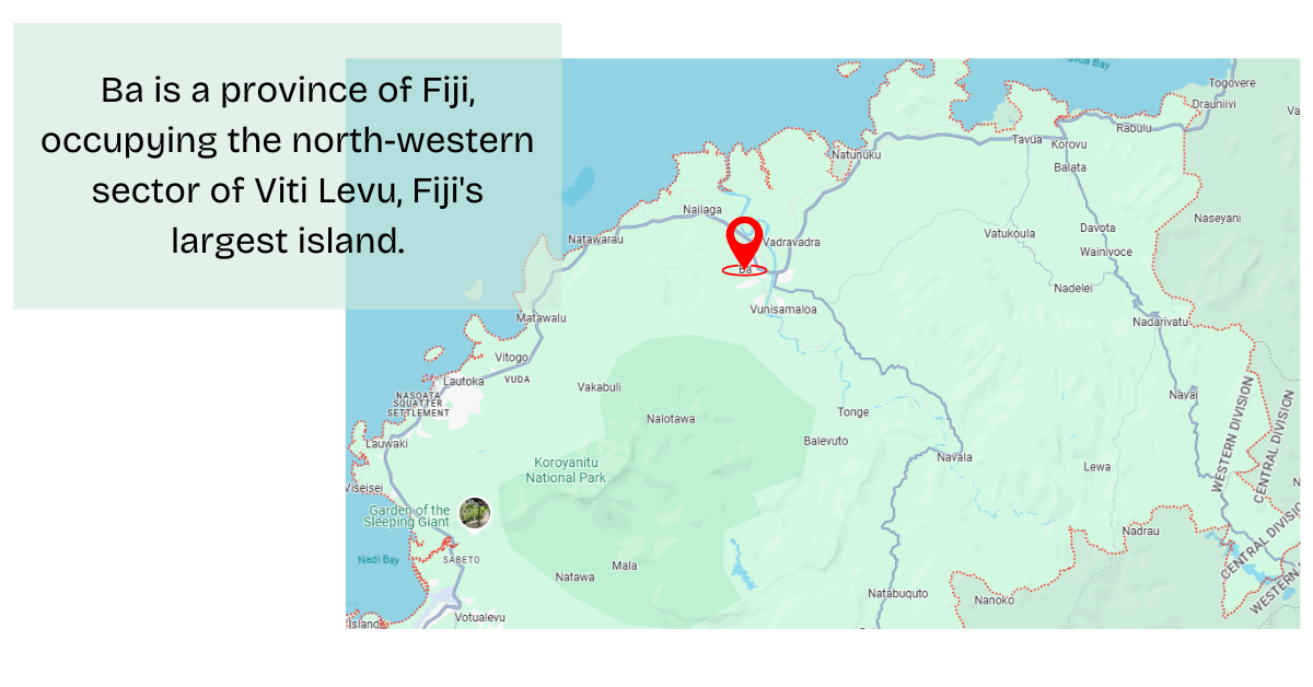 Map of Ba in Fiji